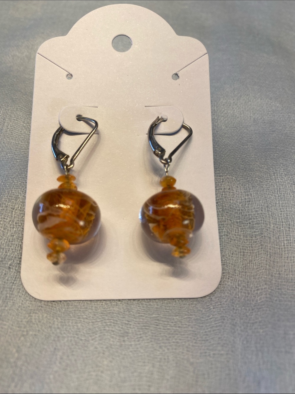 Beautiful Tangerine Glass Bead Earrings